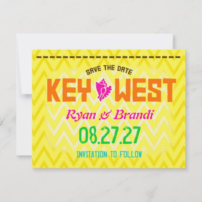 Save The Date KEY WEST Enregistrer la date Linen (Devant)