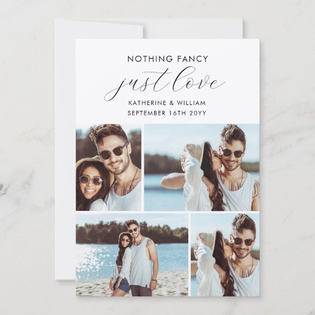 Save The Date Kraft 4 Photo Collage Rien De Fancy Just Love (Devant)