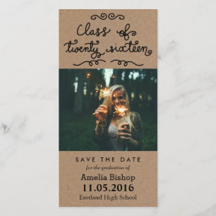 Save The Date Kraft Paper Class Of 2016 Typographie Enregistrer