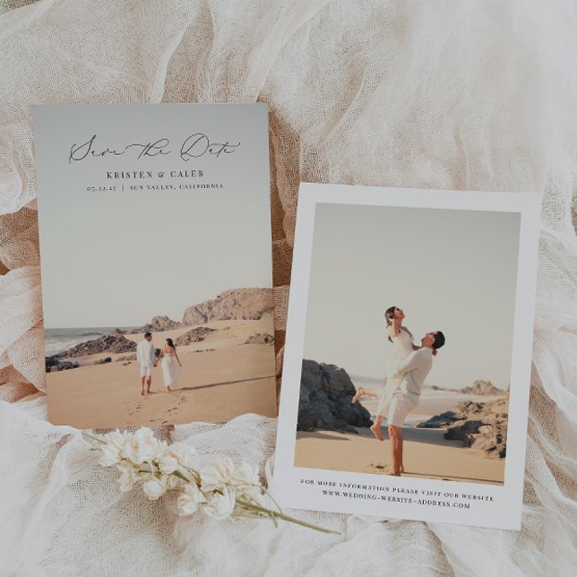 Save The Date KRISTEN Minimalist 2 Mariage photo (Créateur téléchargé)
