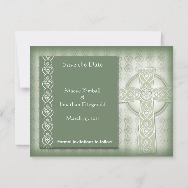 Save The Date KRW Elegant Celtic Cross Irish Enregistrer la date (Devant)