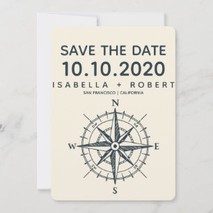 Save The Date La boussole bleue   Mariage Enregistrer la date