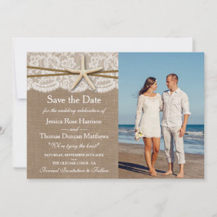 Save The Date La collection rustique de mariage Starfish Beach P