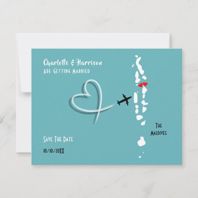 Save The Date La destination de mariage aux Maldives, Sauvegarde (Devant)