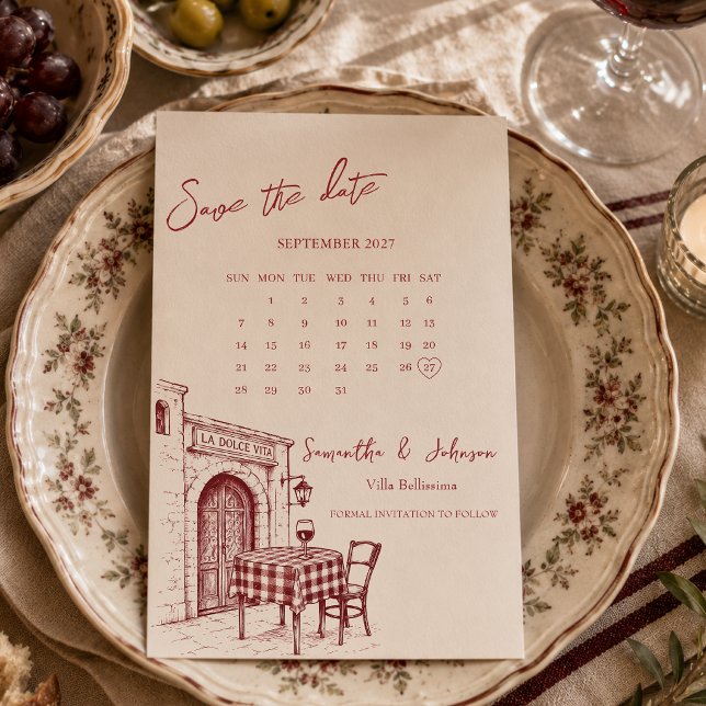 Save The Date La dolce vita esquisse italienne  (Créateur téléchargé)