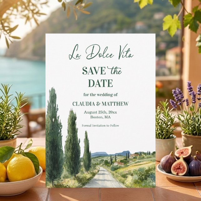 Save The Date La Dolce Vita Italian View Elegant Wedding (Créateur téléchargé)