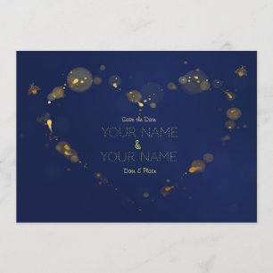 Save The Date La luciole profonde de bleu et d'or font gagner la