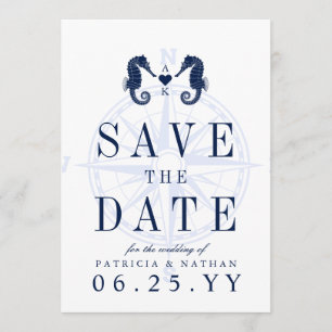 Save The Date La Marée de l'amour   Seahorse Theme Enregistrer l
