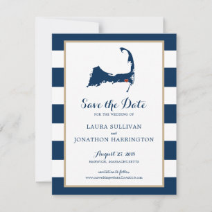 Save The Date La Marine Stripes Harwich Wequassett Cape Cod   MA