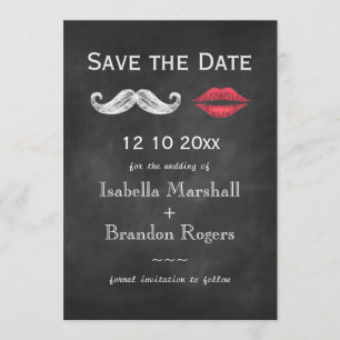 Save The Date La moustache et les lèvres font gagner la date