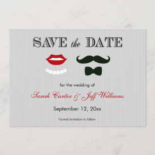 Save The Date La rayure grise de moustache et de lèvres sauvent