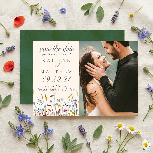 Save The Date La Suite de Mariage de Prairie de Fleurs Sauvages  (Créateur téléchargé)
