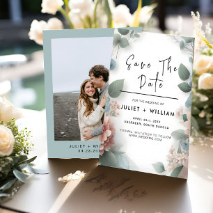 Save The Date Lace Tulle Pastel Dusty Mariage bleu