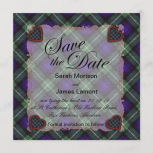 Save The Date Lamont Scottish clan tartan - Plaid