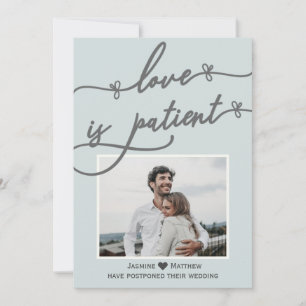 Save The Date L'amour est la calligraphie Patient Blue Mariage r