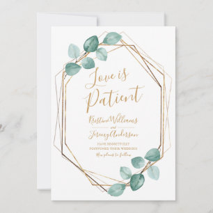 Save The Date L'amour est le patient Eucalyptus Gold Script Phot