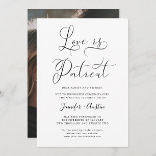 Save The Date L'Amour Est Patient Minimaliste Mariage Enregistre