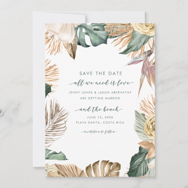 Save The Date L'amour et la plage Photo Beach Destination (Devant)