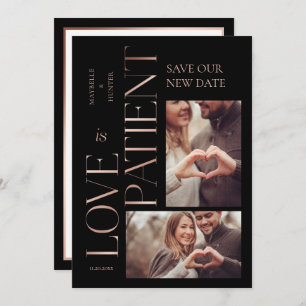 Save The Date L'amour minimal moderne est Patient Rose Gold Phot