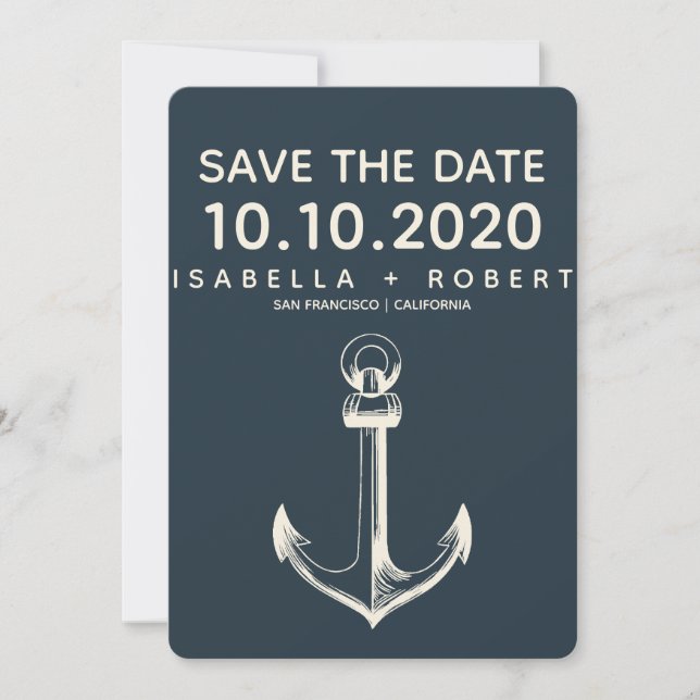 Save The Date L'Ancre bleue | Mariage Enregistrer la date (Devant)