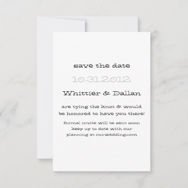 Save The Date L'annonce de Whittier (Devant)