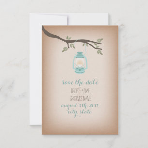 Save The Date Lanterne Bleue Inspiré Cardstock Enregistrer La Da