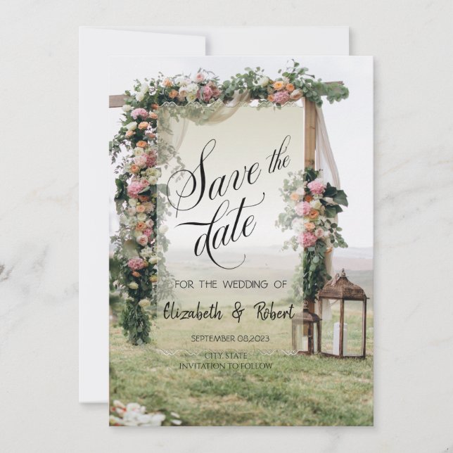 Save The Date Lanterne de tonnelle de mariage Enregistrer la dat (Devant)