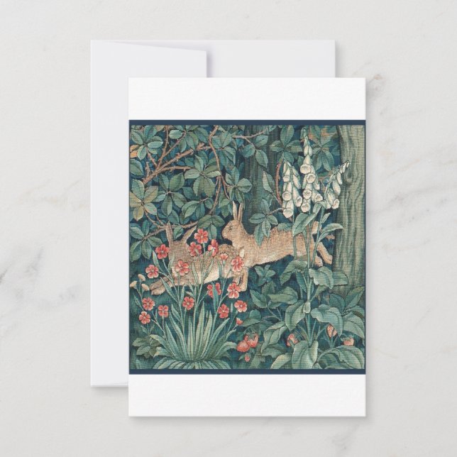 Save The Date Lapin Dans La Forêt - William Morris (Devant)