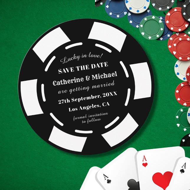 Save The Date Las Vegas Casino Poker Chip Mariage Enregistrer La (Créateur téléchargé)