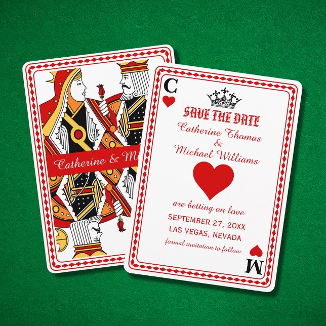 Save The Date Las Vegas Playing Card King & Queen Enregistrer La (Créateur téléchargé)