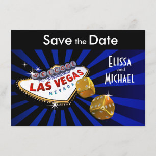 Save The Date Las Vegas Starburst Enregistrer la date bleu royal