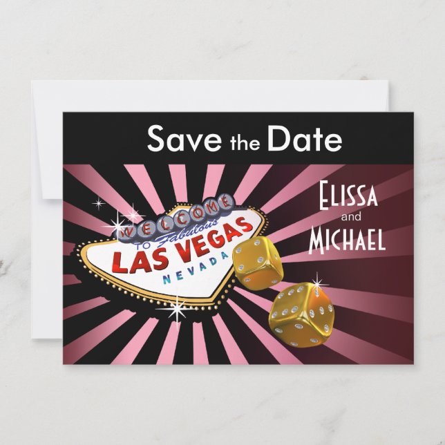 Save The Date Las Vegas Starburst Enregistrer la date rose or no (Devant)