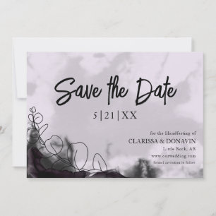 Save The Date Lavande Et Floral Gothique Noir Enregistrer La Car