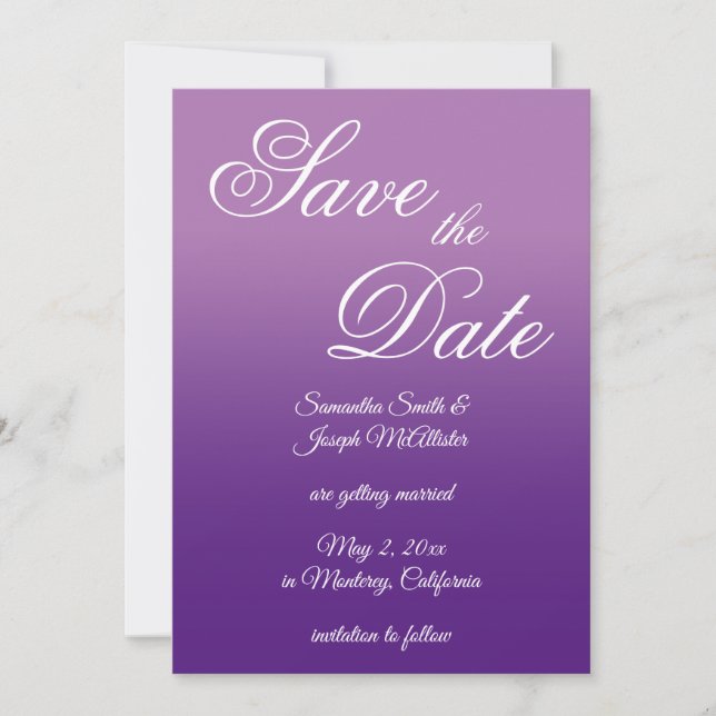 Save The Date Lavande et Ombre royale violet (Devant)
