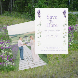 Save The Date Lavande Floral Les deux d'entre nous Photo Sauvez