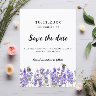 Save The Date Lavande florales violet mariage enregistrer la dat