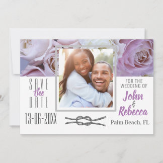 Save The Date Lavande Lilas Floral Rose Mariage