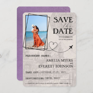 Save The Date Lavender Cancun Passeport Enregistrer La Date