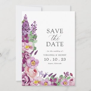 Save The Date Lavender Floral