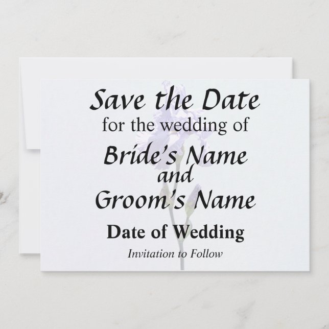 Save The Date Lavender Iris and Buds (Devant)