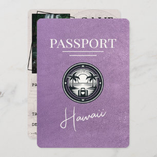 Save The Date Lavender Purple Hawaii Passeport Enregistrer La Da
