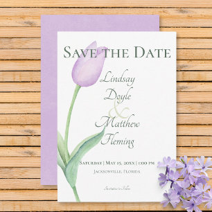 Save The Date Lavender Tulip Solo Purple Moderne