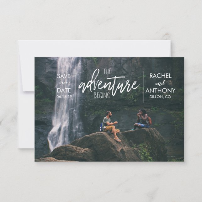 Save The Date L'Aventure Commence | Photo de mariage à sauvegard (Devant)