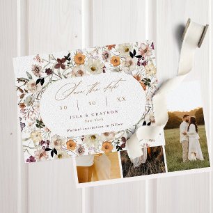 Save The Date Lavish Fall Wild Flowers 3 Photos Mariage
