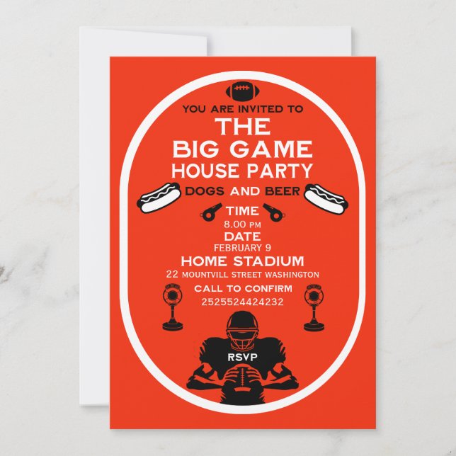 Save The Date Le Big Game Football House Party (Devant)