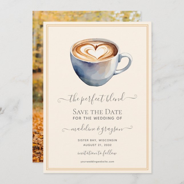 Save The Date Le Café Photo Mixte Parfait (Devant / Derrière)