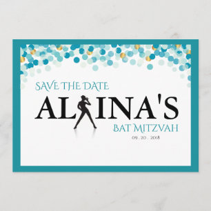 Save The Date Le DANSEUR POINTILLE l'invitation de bat mitzvah