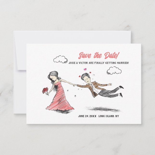 Save The Date Le faire glisser vers l'autel Enregistrer la date (Devant)