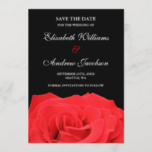 Save The Date Le mariage de rose rouge et de noir font gagner la