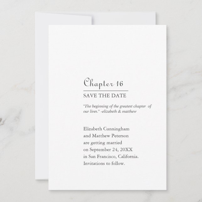 Save The Date Le plus grand chapitre de nos vies | Format de liv (Devant)